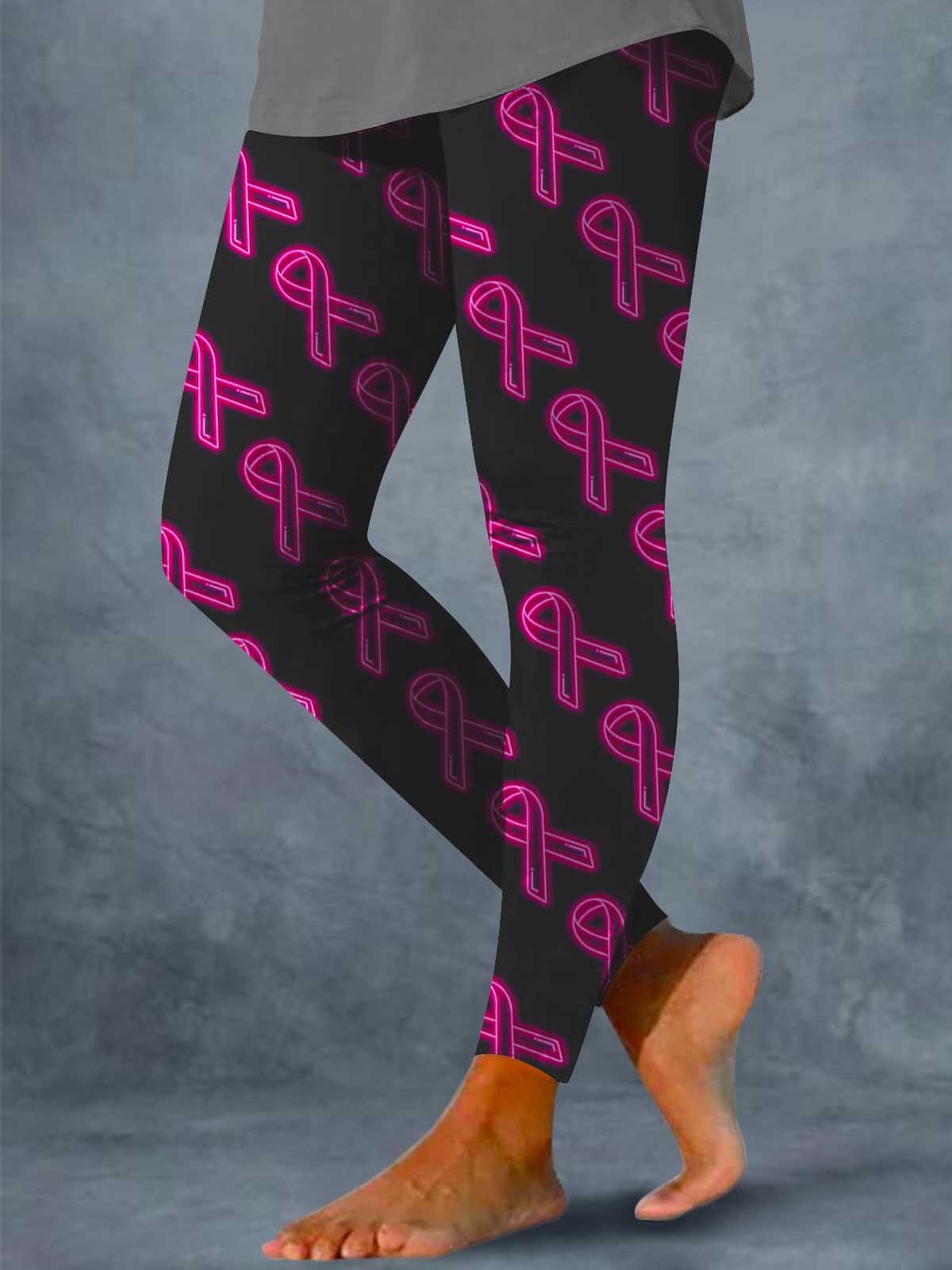 Women's Breast Cancer Print Leggings