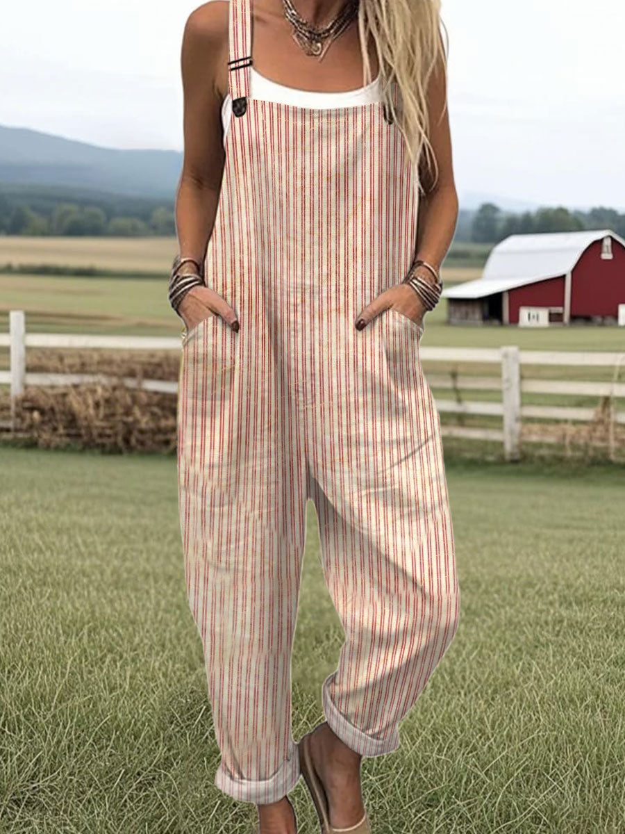 Women's Vintage Abstract Geometric Art Print Casual Cotton + Polyester Wide Leg Jumpsuit8/15