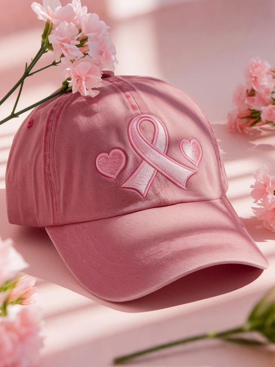 Pink Ribbon Print Baseball Cap