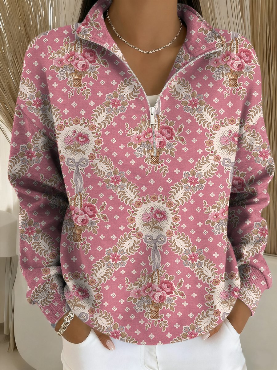 Women's Breast Cancer Art Print Sweatshirt