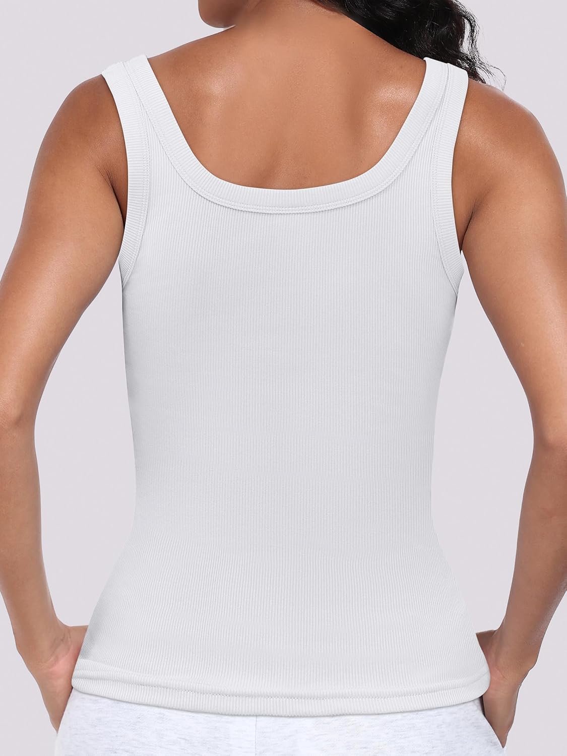 Womens Sleeveless Scoop Neck Tank Top Ribbed Fitted Summer Basic Slim Cute Tops 2025