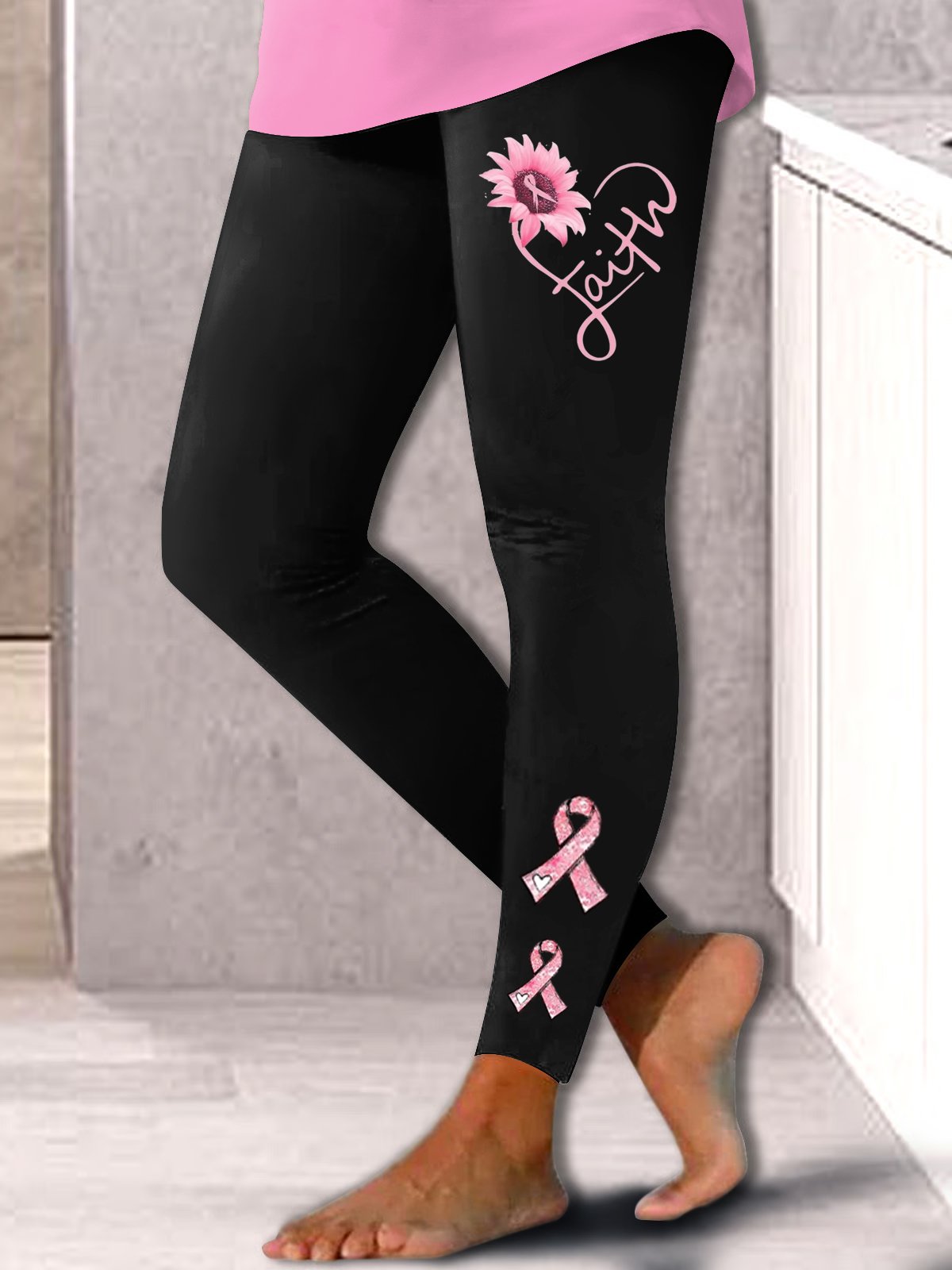 Faith Pink October Print Leggings
